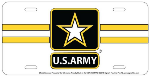 Army Embossed Aluminum 12x6 License Plate