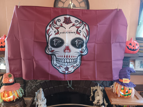 Atlanta Falcons NFL Sugar Skull 3X5 Feet Flag Día de los Muertos Bandera
