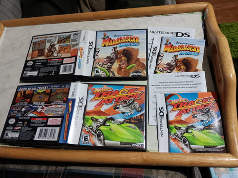 BOX ONLY 2 Nintendo DS EMPTY Game Cases for Hot Wheel Madagascar NO GAMES