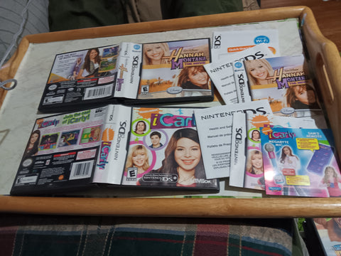 BOX ONLY 2 Nintendo DS EMPTY Game Cases for ICarly + Hannah Montana NO GAMES