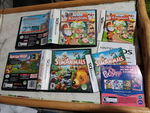 BOX ONLY 2 Nintendo DS EMPTY Game Cases for MySim SimAnimals NO GAMES