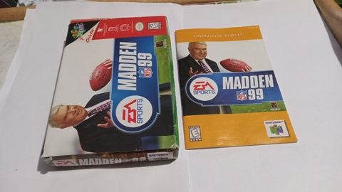 BOX ONLY + MANUAL Madden NFL 99 N64 Original Nintendo 64 NO GAME