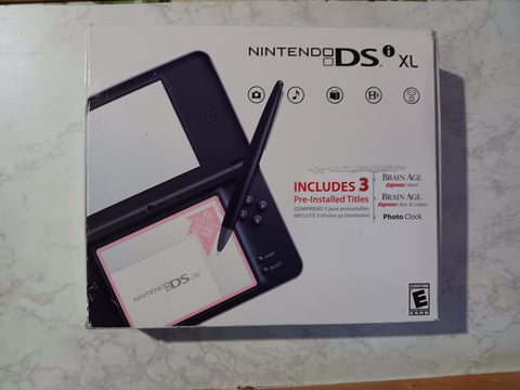 BOX ONLY + MANUALS DSi XL Black Console DSiXL System Empty Package