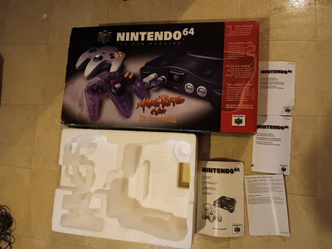 BOX ONLY + MANUALS + FOAM N64 Console Atomic Gray Controller Nintendo 64 Packaging