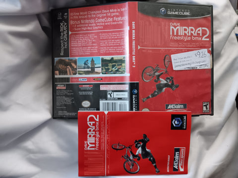 BOX & Manual ONLY Dave Mirra Freestyle BMX 2 Nintendo Gamecube Original Packing Only