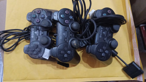 BROKEN 3 PS2 Dualshock 2 Black +1 Clear Smoke Controller Lot AS IS For Playstation 2