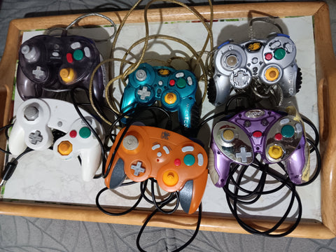 BROKEN 6 Gamecube Controllers Madcatz Intec HipGear Unbranded As Is