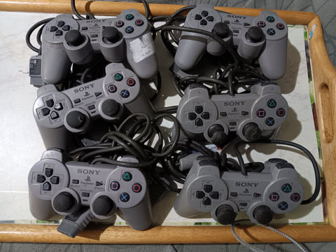 BROKEN 6 PS1 Dualshock Gray Controller Lot OEM Sony Playstation AS IS