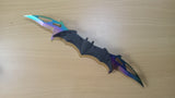 Batman Rainbow 2 Hole Double Blade Spring Assisted Folding Pocket Knife