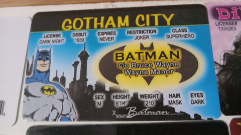 Batman Gotham City Novelty Joke I.D. Card Driver's License