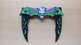 Batman Zombie Skull Double Blade Spring Assisted Folding Pocket Knife Green