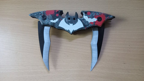 Batman Bats & Blood Double Blade Spring Assisted Folding Pocket Knife