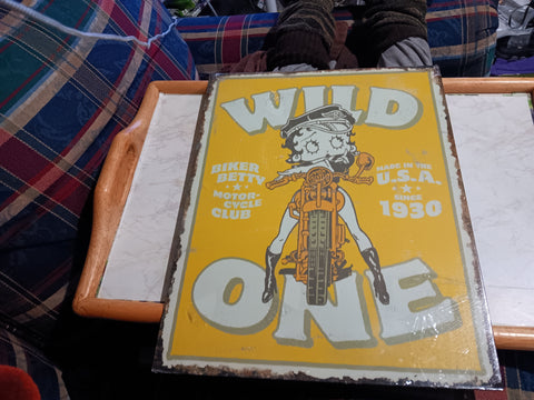 Betty Boop  Motorcycle Advertising Metal Sign 16x12 Inch Tin Sign