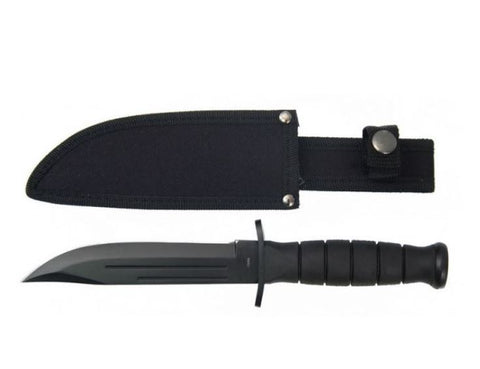 Black 10 Inch Fixed Blade Hunting Knife