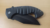 Black Curved Handle 9 Inch Spring Assisted Folding Pocket Knife