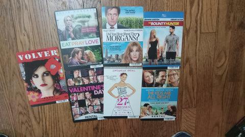 Blockbuster 8x5.5 Movie Backer Cards 10 Romance Drama Movie Posters