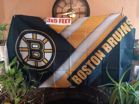Boston Bruins Diagonal NHL 3X5 Feet Flag Banner Pole or Wall Decor