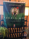 Boston Celtics Championships Trophies Vertical NBA 3x5 Flag