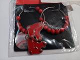 Boston Red Sox MLB BUNDLE Bead Hoop Earrings + Paracord Bracelet (faded)