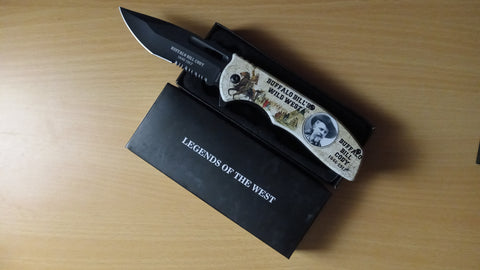 Buffalo Bill Cody Wild West Legends of the Old West Spring Assisted Folding Pocket Knife