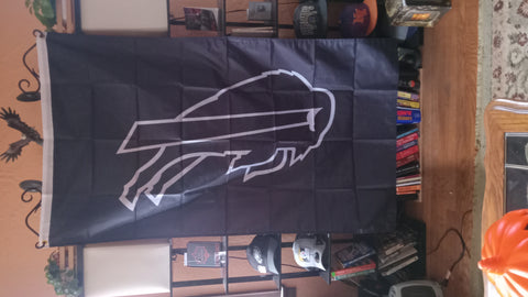 Buffalo Bills Black & White NFL 3X5 Feet Flag Banner Wall Decor or Pole Hang