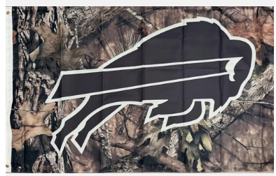 Buffalo Bills Forest Camo Double Sided Blanket Thick 3x5 NFL Flag