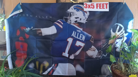 Buffalo Bills Josh Allen NFL 3X5 Feet Flag Banner For Wall / Pole