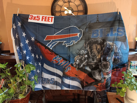 Buffalo Bills Stars & Stripes & Steroids NFL 3X5 Feet Flag Banner