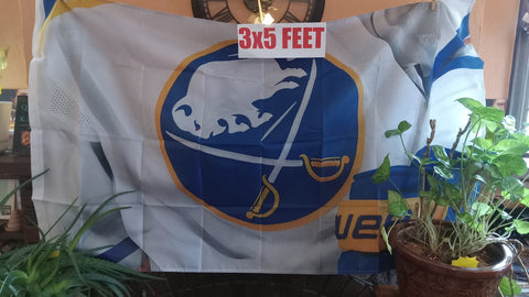 Buffalo Sabres White Jersey NHL 3X5 Feet Flag Banner Pole or Wall Decor