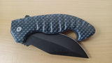 Carbon Fiber Curved Handle 9 Inch Spring Assisted Folding Pocket Knife