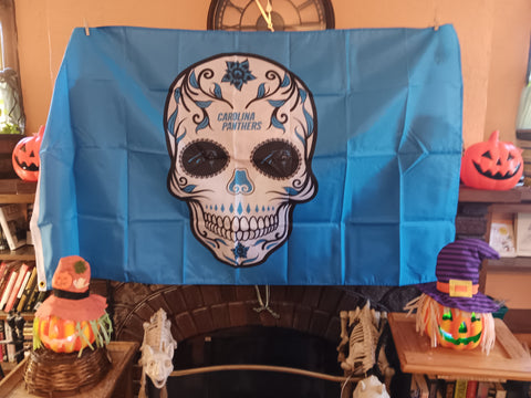 Carolina Panthers NFL Sugar Skull 3X5 Feet Flag Día de los Muertos Bandera