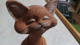 Cat Figurine 5" Meditation Yoga Easy Pose Sukhasana Statue Zen Decor Collectible