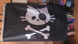 Cat Skull and Cross Bones 3x5 Pirate Flag