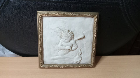Cherub Framed Wall Decor by Hen-Feathers Angel Christian Collectible