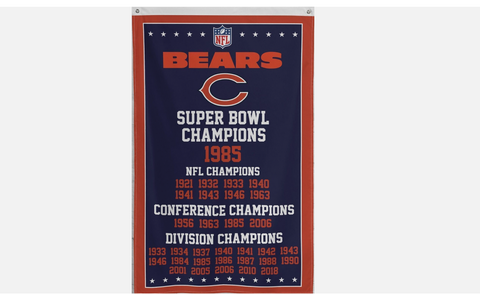 Chicago Bears 3x5 NFL Flag All Championships