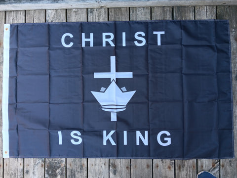 Christ is King Black 3x5 Feet Christian Flag
