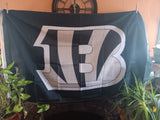 Cincinnati Bengals B&W NFL 3X5 Feet Flag Banner Pole or Wall Decor