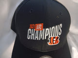 Cincinnati Bengals Men's New Era Black 2021 Afc Champions 9forty Adjustable Hat