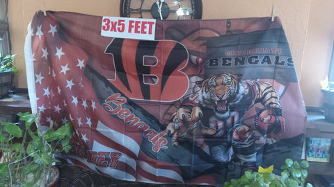 Cincinnati Bengals & Stripes & Steroids NFL 3X5 Feet Flag Banner