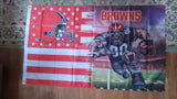 Cleveland Browns NFL 3X5 Feet American Flag Banner Pole or Wall Decor