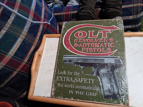 Colt Revolvers & Pistols 16 x 12.5 Vintage Tin Sign Metal Reproduction