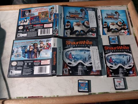 DS 3 Game Lot Penguins Winter Sport Tested Nintendo DS Game Bundle
