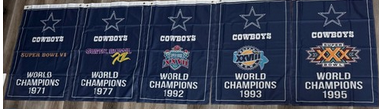 Dallas Cowboys 3x5 NFL Flag Super Bowl  Set of 5 Bundle