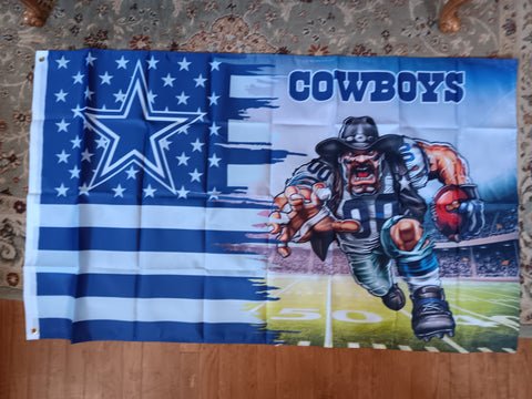 Dallas Cowboys NFL 3X5 Feet American Flag Banner Pole or Wall Decor
