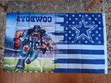 Dallas Cowboys NFL 3X5 Feet American Flag Banner Pole or Wall Decor