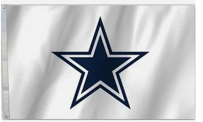 Dallas Cowboys Star White Background 3x5 NFL Flag