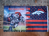 Denver Broncos NFL 3X5 Feet American Flag Banner Pole or Wall Decor