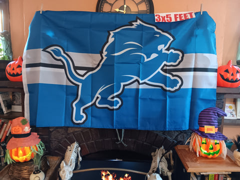 Detroit Lions 3X5 Feet NFL Flag Tapestry Banner