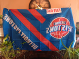 Detroit PIstons NBA 3X5 Feet Flag Banner Pole or Wall Decor