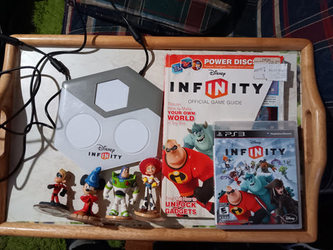 Disney Infinity PS3 BUNDLE Portal + Game + Guide Book + 4 Characters Mickey Buzz